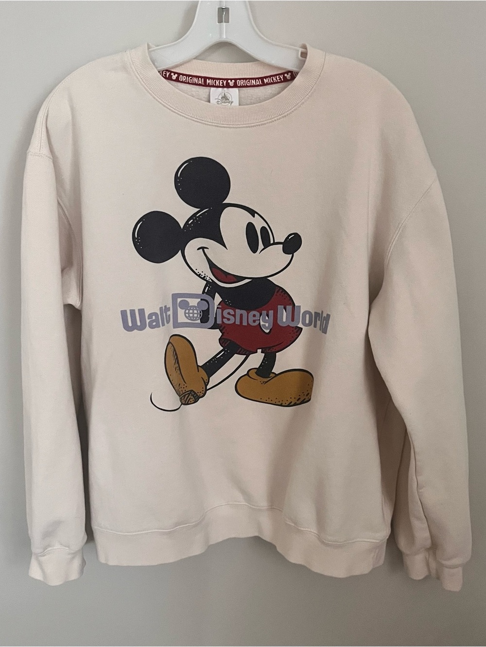 Disney Walt Disney World Mickey Mouse Sweatshirt Women’s L Cream
